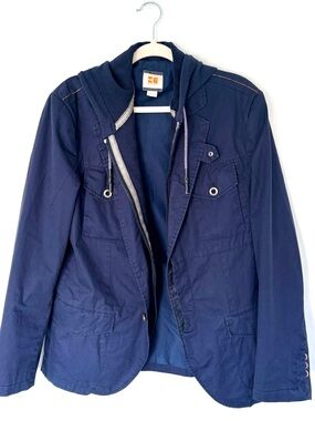 Hugo Boss Orange Blazer Hooded Jacket Navy 40R